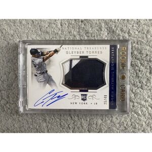 Gleyber Torres Rookie Card 2018 National Treasures Auto Patch 25/49 RPA 1 of 1